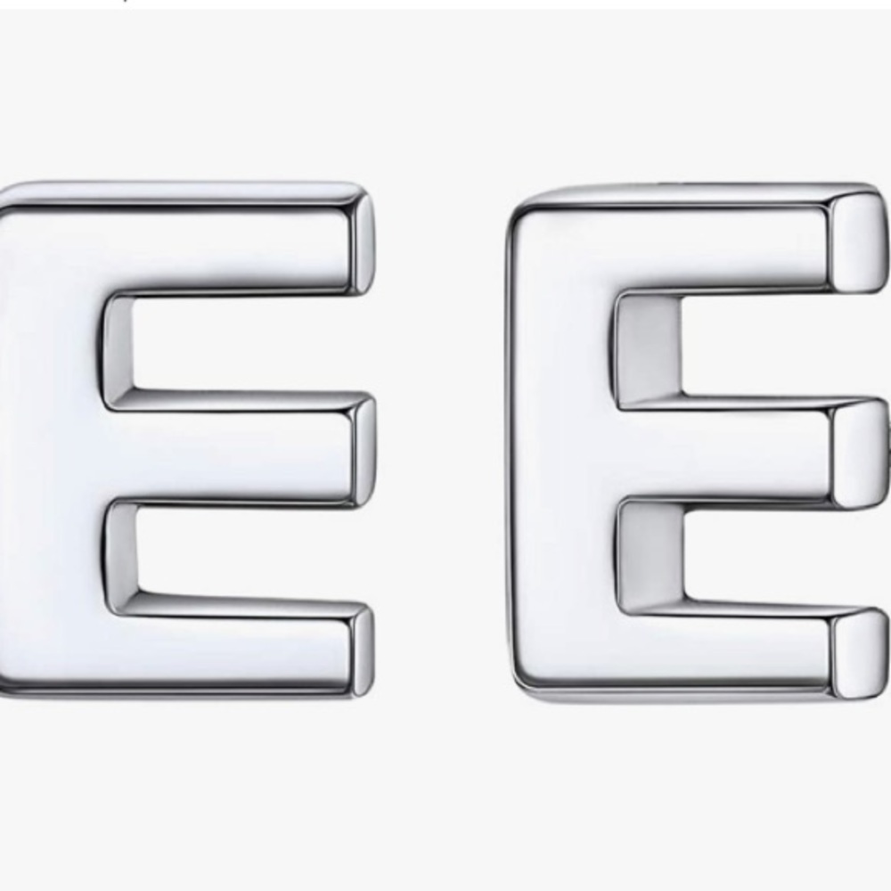 NWT Silvora Sterling Silver Initial Letter E Stud Earrings